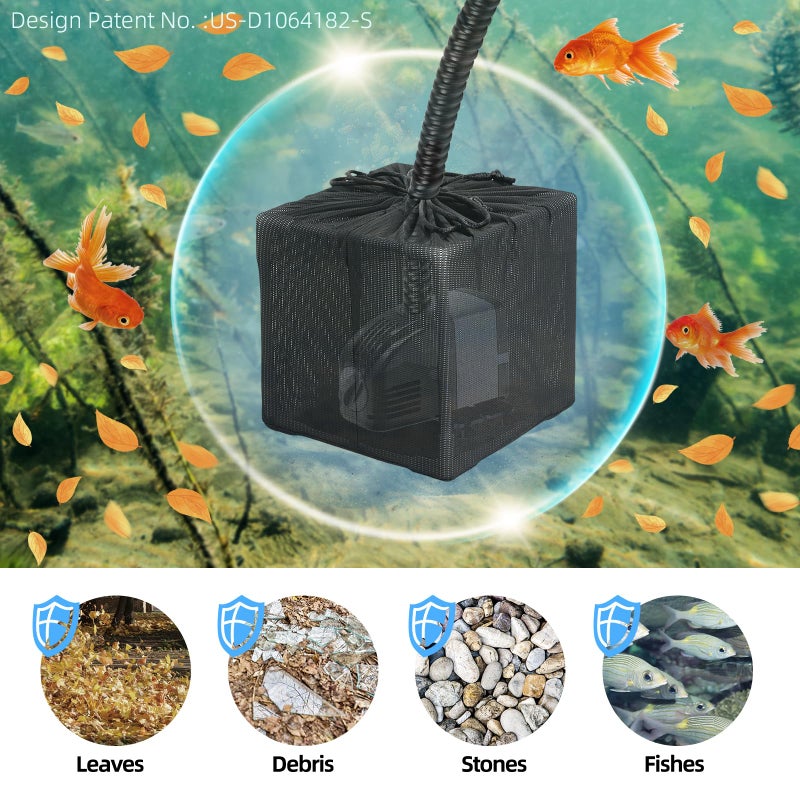 Fineday Pond Filter, Anti-Clogging Cube Outdoor Mesh Water Pump Barrier Bag Box Basket (7"" x 2 Pack) - Image 3